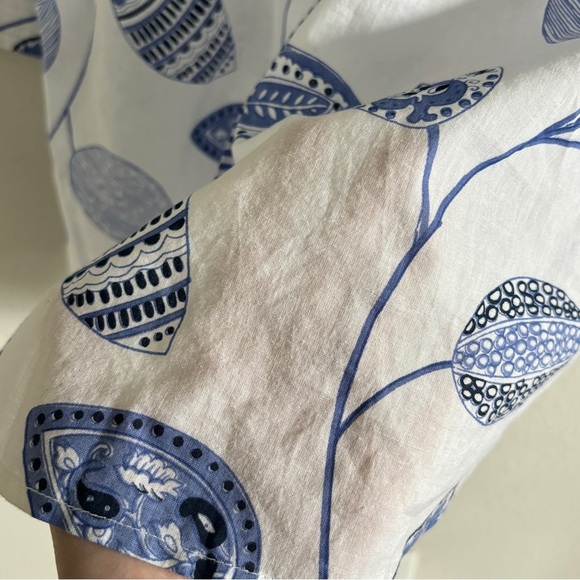 Gretchen Scott Button Up 3/4 Sleeve Paisley Cotton Lightweight Tunic Top Size S - Picture 5 of 7